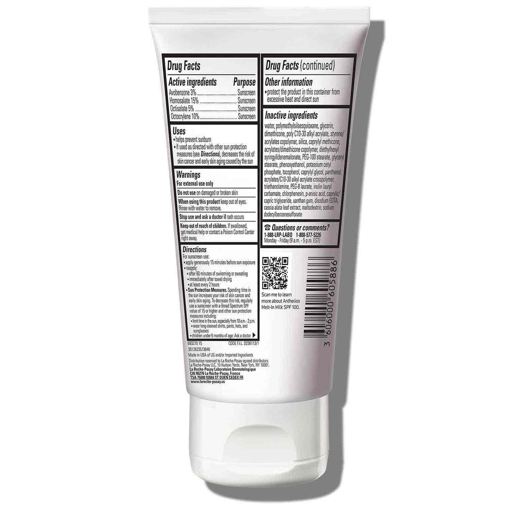 Anthelios Melt-In Milk Sunscreen for Face & Body SPF 100