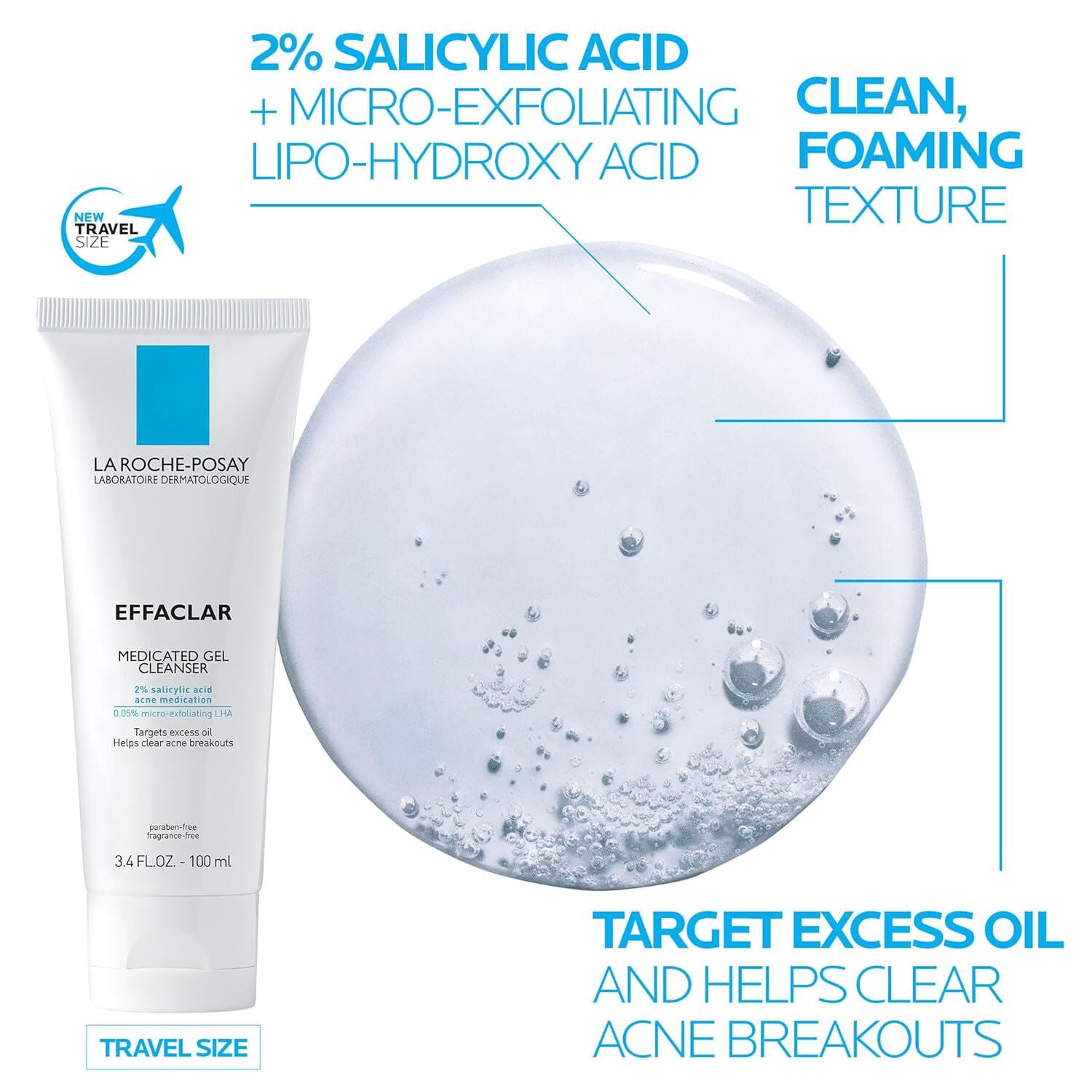 Effaclar Medicated Acne Cleanser & Toleriane Double Repair Matte Moisutrizer Travel Set