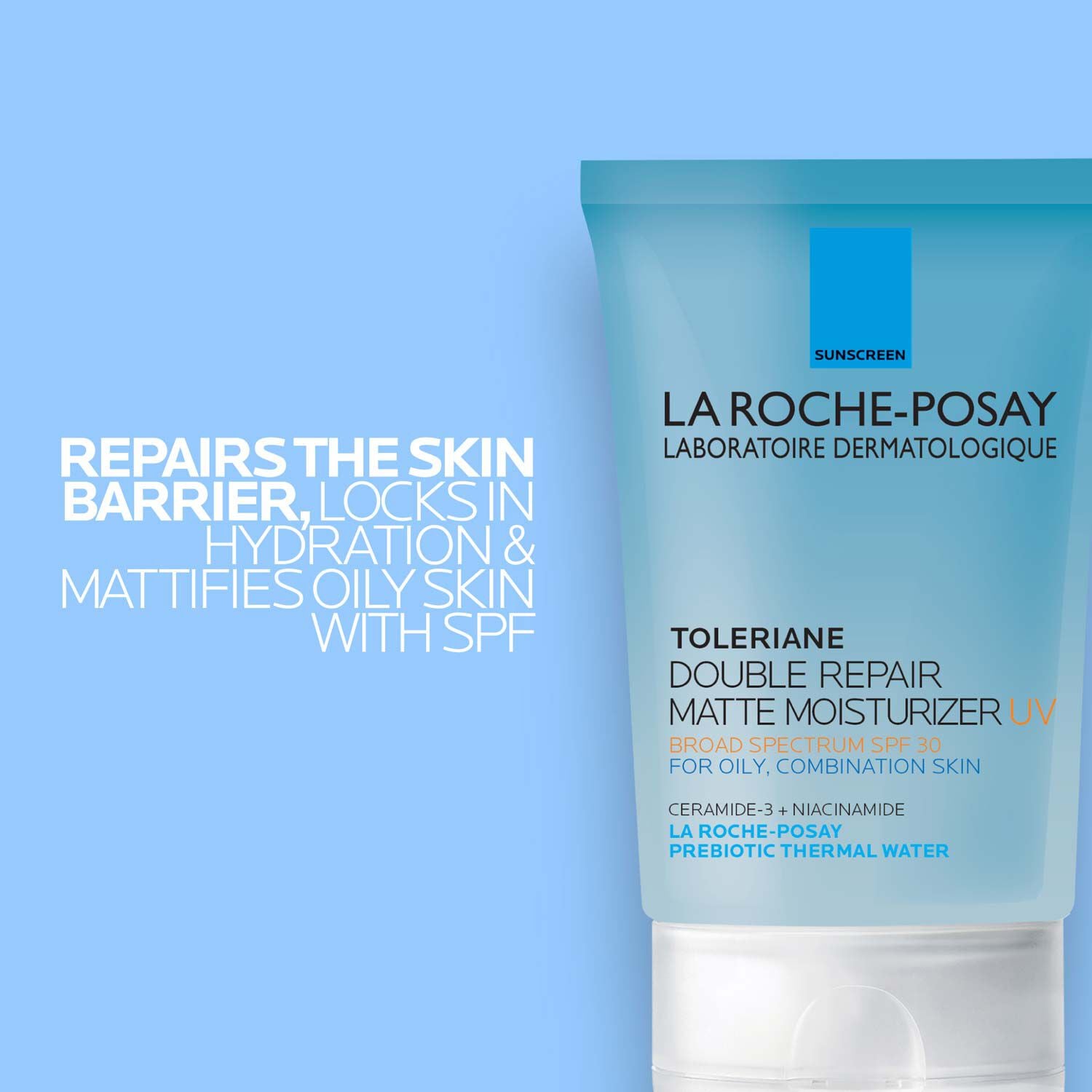 Toleriane Double Repair Matte Face Moisturizer SPF 30 for Oily Skin